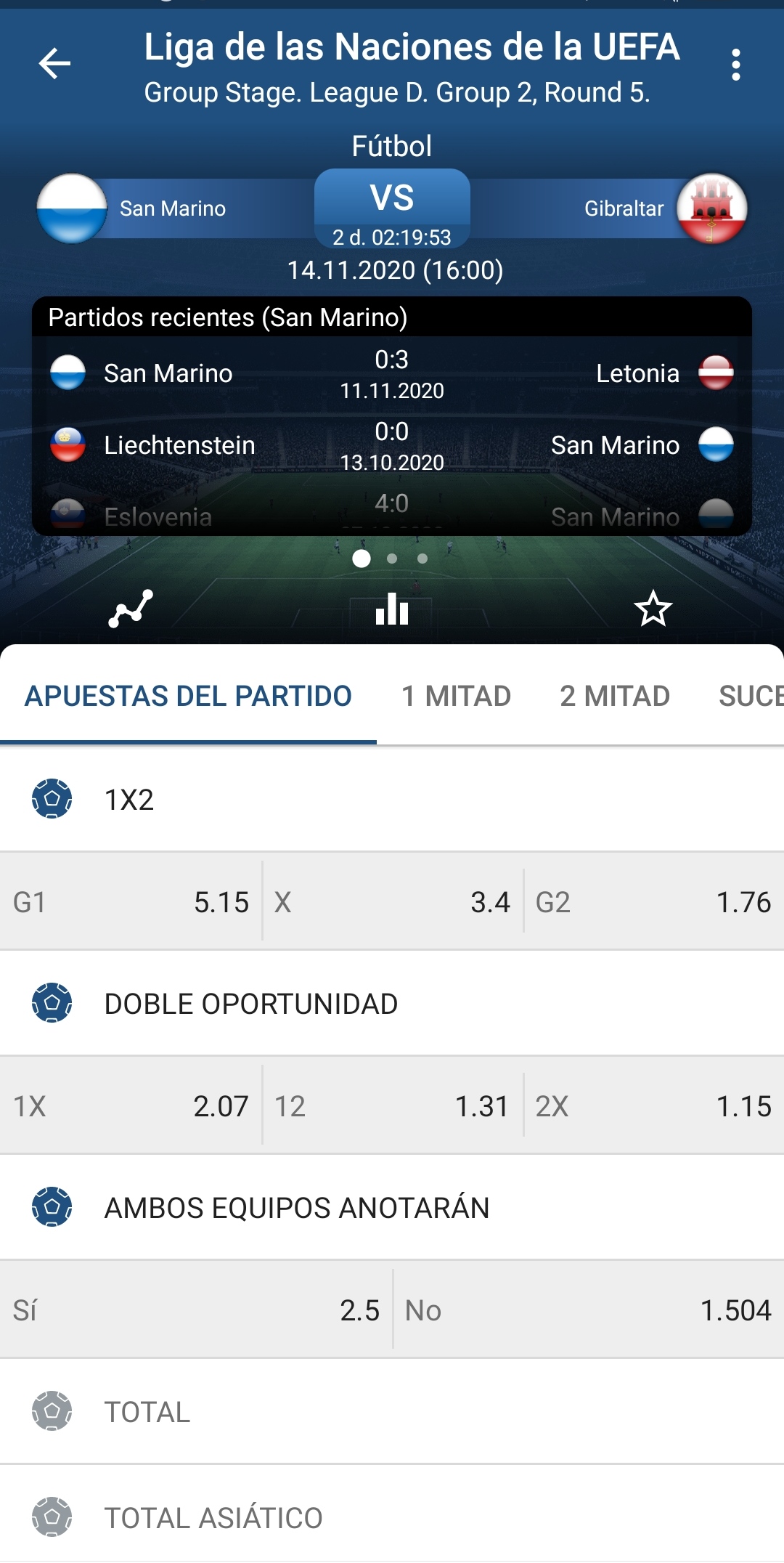 1xBet móvil